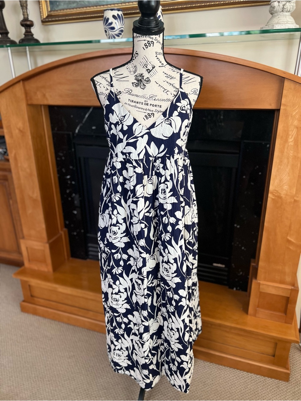 A New Day Navy & White Floral Dress NWT